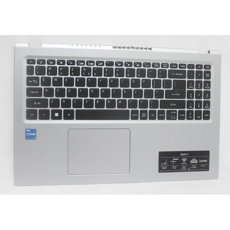 60.HQCN1.001-B Palmrest Top Cover W/Kb Us Compatible With Aspire 3 A315-58-33Xs Compatible With ACER
