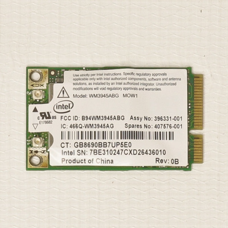 HP Mini Pci 802.11A/B/G Gl Embedded Wireless Lan (Wlan) Card With Bluetooth (Broadcom Most-Of-World 1) Refurbished 407674-001