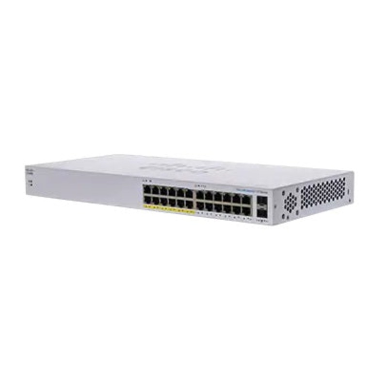 Cisco Business CBS110-24PP-D Unmanaged Switch | 24 Port GE | Partial PoE | 2x1G SFP Shared | Limited Lifetime Protection (CBS110-24PP-D)
