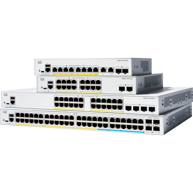 Cisco Catalyst 1300-24FP-4G Managed Switch, 24 Port GE, Full PoE, 4x1GE SFP, Limited Lifetime Protection (C1300-24FP-4G)