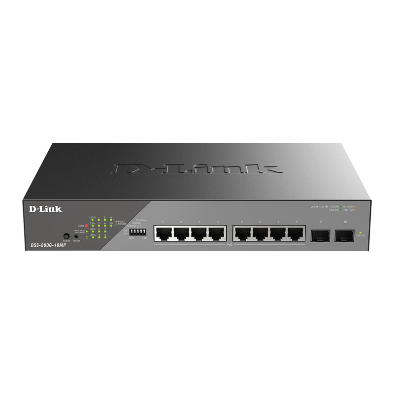 D-Link DSS-200G-10MP/E network switch Managed L2 Gigabit Ethernet (10/100/1000) Power over Ethernet (PoE) 1U Grey