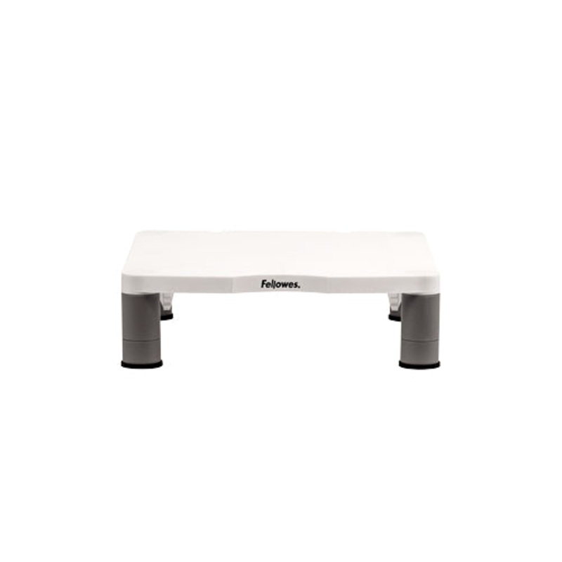 Fellowes Computer Monitor Stand with 3 Height Adjustments - Standard Monitor Riser with Cable Management - Ergonomic Adjustable Monitor Stand for Computers - Max Weight 27KG/Max Size 21" - Platinum