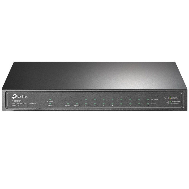TP-Link TL-SG1210P network switch Unmanaged Gigabit Ethernet (10/100/1000) Power over Ethernet (PoE) Grey