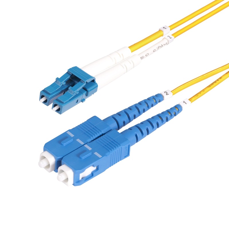 StarTech.com 2m (6.6ft) LC to SC (UPC) OS2 Single Mode Duplex Fiber Optic Cable, 9/125m, 100G, Bend Insensitive, Low Insertion Loss - LSZH Fiber Jumper Cord