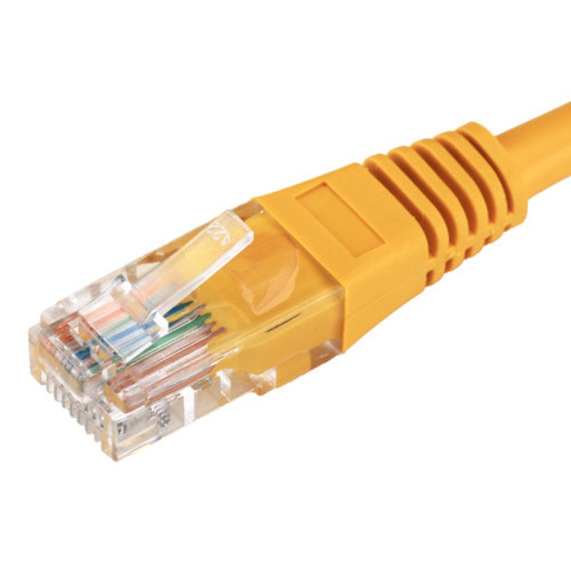 Cablenet 2m Cat5e RJ45 Yellow U/UTP PVC 24AWG Flush Moulded Booted Patch Lead