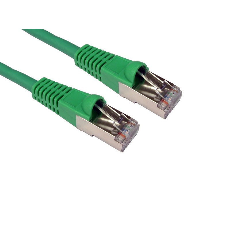 Cables Direct 0.5m CAT6a, M - M networking cable Green S/FTP (S-STP)