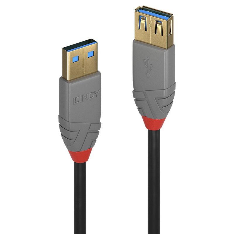 Lindy 1m USB 3.2 Type A Extension Cable, 5Gbps, Anthra Line