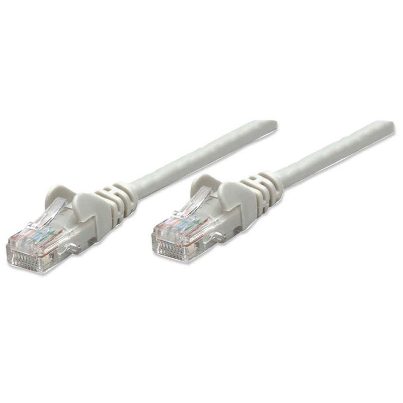 Intellinet Network Patch Cable, Cat6, 3m, Grey, CCA, U/UTP, PVC, RJ45, Gold Plated Contacts, Snagless, Booted, Lifetime Warranty, Polybag