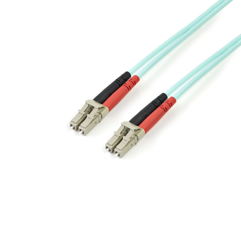 StarTech.com 2m (6ft) LC/UPC to LC/UPC OM3 Multimode Fiber Optic Cable, Full Duplex 50/125m Zipcord Fiber Cable, 100G, Low Insertion Loss, LSZH Fiber Jumper Cord