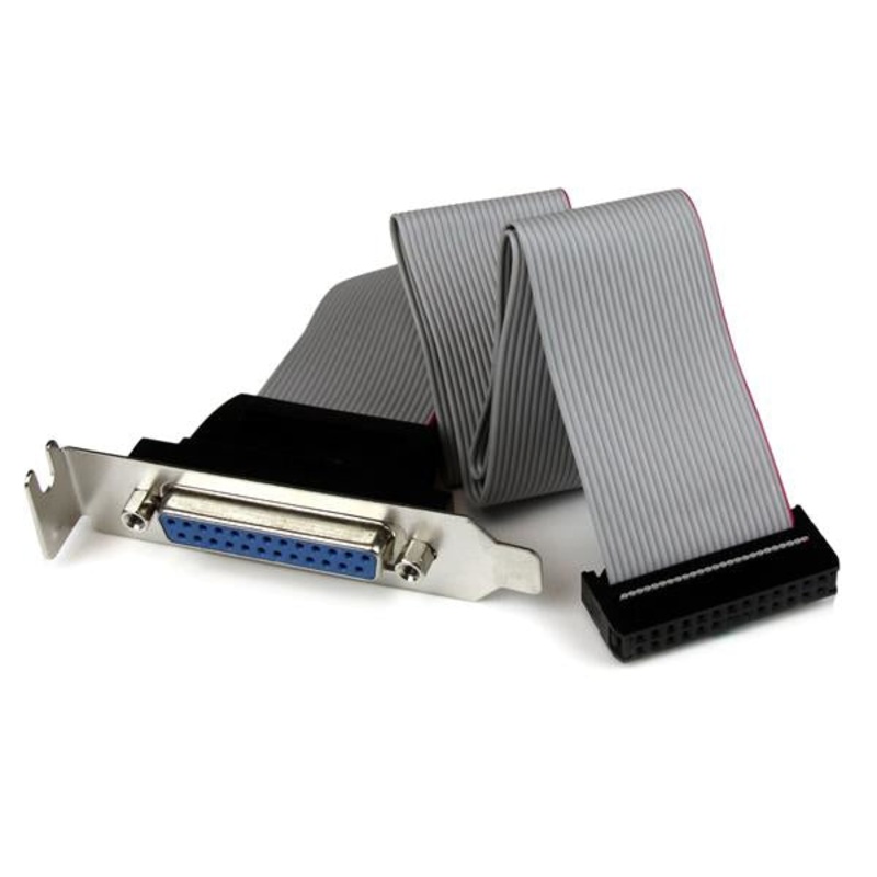 StarTech.com Low Profile 16in Parallel Port Header Cable Adapter with Bracket  DB25 (F) to IDC26