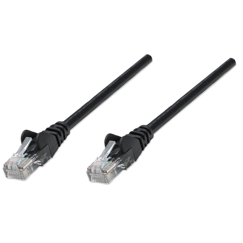 Intellinet Network Patch Cable, Cat5e, 20m, Black, CCA, U/UTP, PVC, RJ45, Gold Plated Contacts, Snagless, Booted, Lifetime Warranty, Polybag