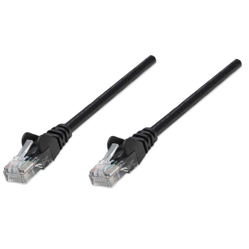 Intellinet Network Patch Cable, Cat5e, 5m, Black, CCA, U/UTP, PVC, RJ45, Gold Plated Contacts, Snagless, Booted, Lifetime Warranty, Polybag
