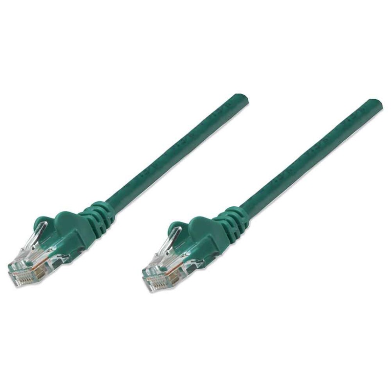 Intellinet Network Patch Cable, Cat6, 1.5m, Green, CCA, U/UTP, PVC, RJ45, Gold Plated Contacts, Snagless, Booted, Lifetime Warranty, Polybag