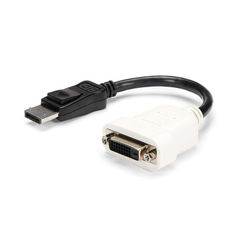 StarTech.com DisplayPort to DVI Adapter - DisplayPort to DVI-D Adapter Video Converter 1080p - DP 1.2 to DVI Monitor/Display Cable Adapter Dongle - DP to DVI Adapter - Latching DP Connector