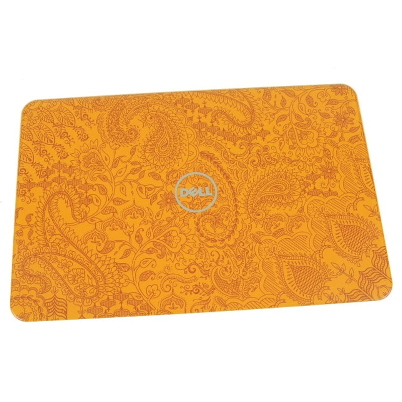 Refurbished Paisley in Orange Dell OEM Inspiron N4110 14" Switchable Lid LCD Back Cover Insert G2DNF