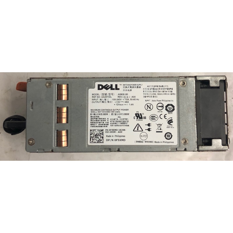 Dell PowerEdge T410 Server A580E-S0 580W Switching Power Supply- F5XMD