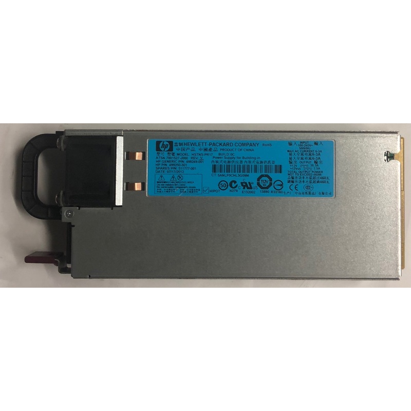HP ProLiant ML350 G6 Server HSTNS-PR17 460W Power Supply- 511777-001