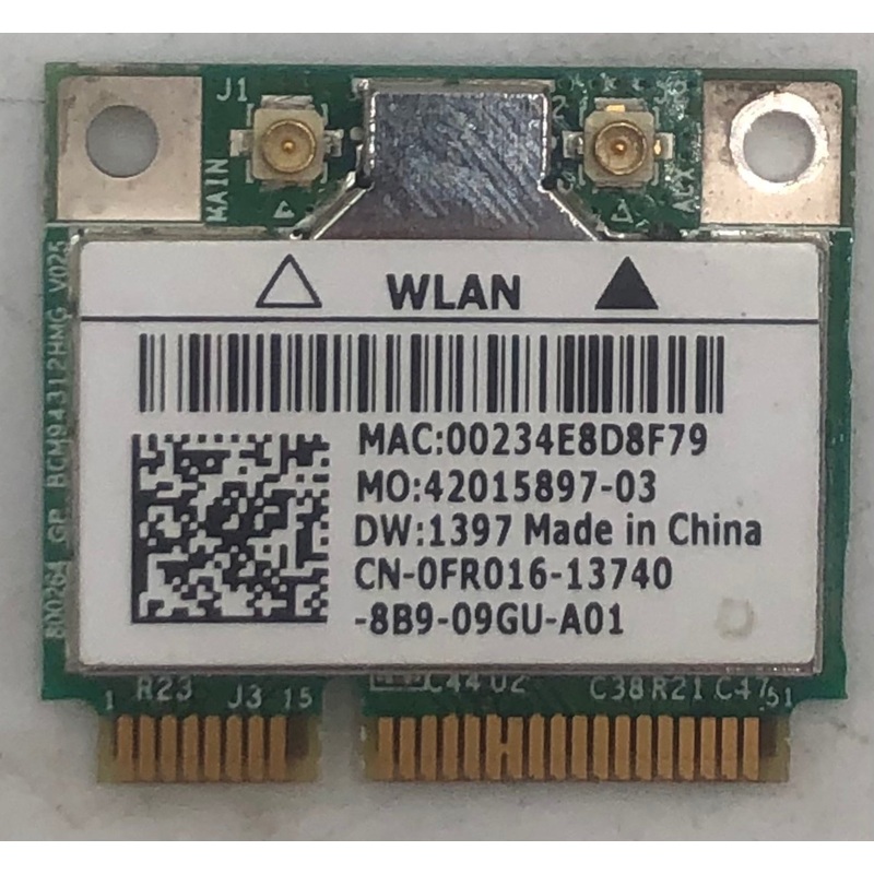 Dell Inspiron 1545 Laptop BCM94312HMG Half Mini Wireless Card- FR016