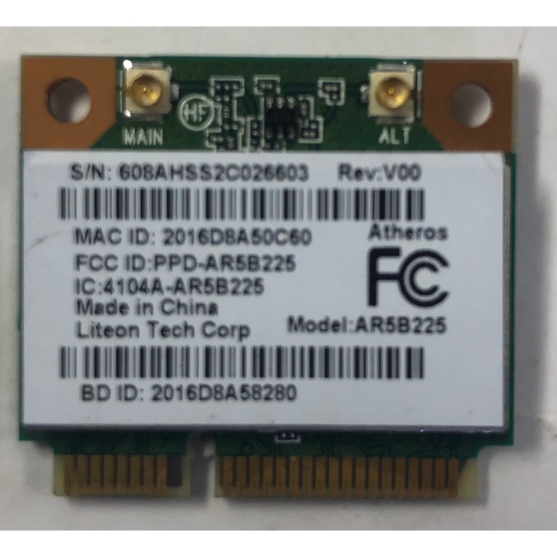 Atheros AR5B225 Wireless-N & Bluetooth 4.0 Half Mini PCI-e Card