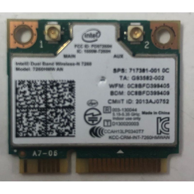 HP EliteBook 840 Laptop 7260HMW Dual Band Wireless-N Network Adapter- 717381-001