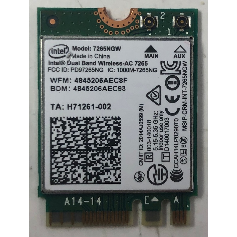 Intel 7265NGW Dual Band Wireless-AC Network Adapter