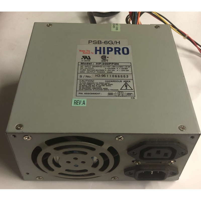 Hipro HP-200PP3N 200W Desktop Power Supply- PSB-6G/H